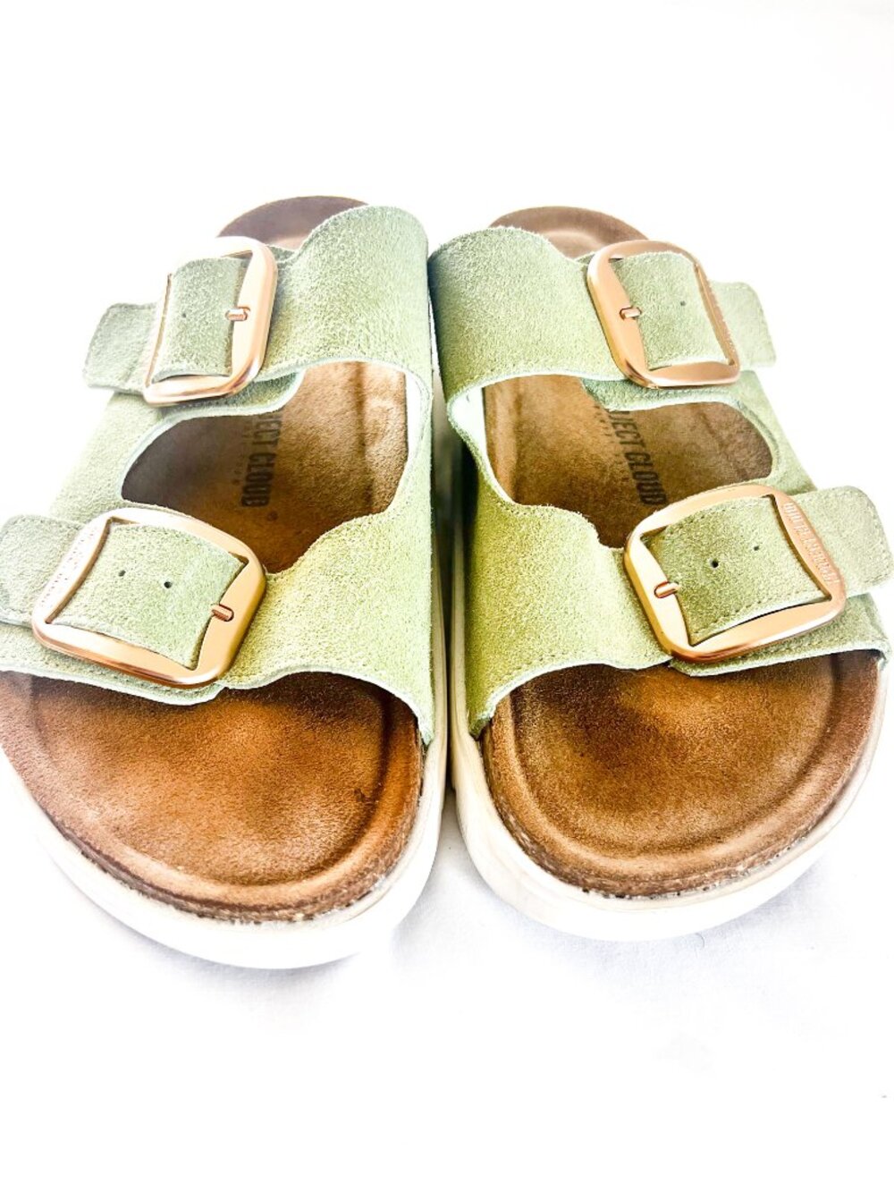 Project Cloud Memory Foam Greece Chunky Slip on Sandals Size 10 Sage Suede - Picture 6 of 9